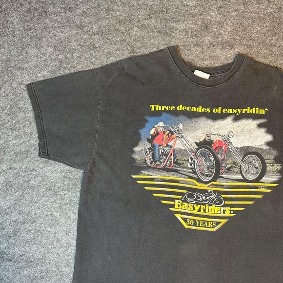 Vintage Easyriders 30 Years T Shirt Mens XL Black Graphic Motorcycle Tee - Picture 9 of 15